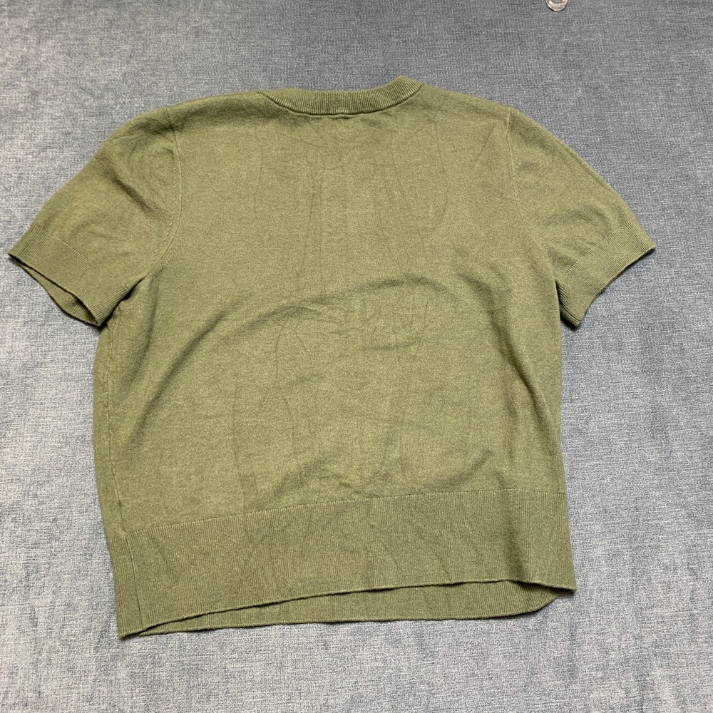 Express Luxtouch Jersey Crew Neck Sweater T-Shirt Men L Olive Green short Sleeve
